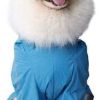 Dog Raincoat 2 Piece Sets, Adjustable Dog Rain Jacket and Vest, Double Layer, Storage Pocket for Giant,Large and Medium Dogs (Lake Blue, 12XL)