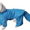 Dog Raincoat 2 Piece Sets, Adjustable Dog Rain Jacket and Vest, Double Layer, Storage Pocket for Giant,Large and Medium Dogs (Lake Blue, 12XL)