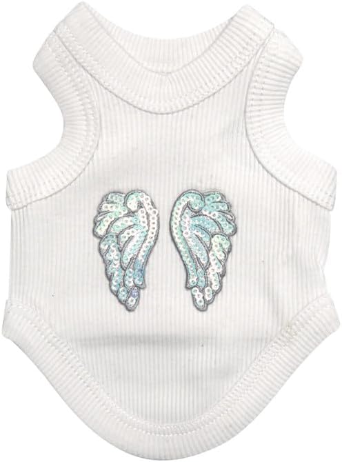 Cute Dog Clothes, Ribbed Tank Top T Shirt for Small, Medium or Large Pets, Breathable & Soft Cotton Blend (White, M)