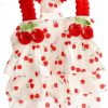Dog Princess Dresses for Small Dogs Clothes Cherry Costume Pet Suspenders Girl Cat Cute Lace Coat Floral Outfits Summer Costumes (M,Cherry)
