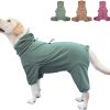 Dog Jumpsuit, Extra Large Stretch, 6XL, Yellow-Green Bar, for Medium-Sized, Adult Dogs, Surgical Recovery Dog Clothing, Polyester