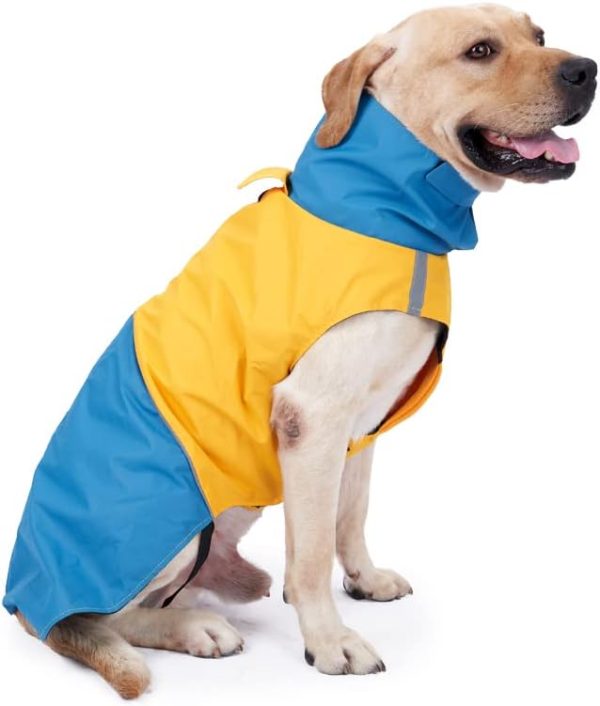 Dog Raincoat - Waterproof Dog Winter Jackets Windproof Coat with Velvet Inner Winter Dog Rain Coat with Reflective Strip,Black XL