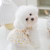 Floral Dress Pet Dog Clothes Cat Fresh Hollow Clothing Dogs Small Chihuahua Sweet Summer White Breathable Girl Boy Chihuahua