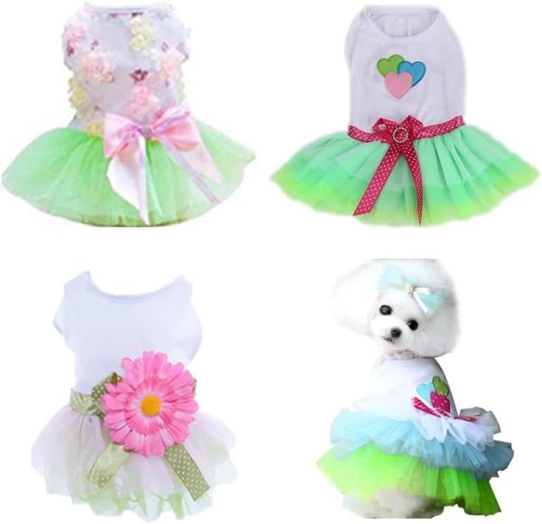 Small Dog Clothes for Girls Puppy Dresses Dog Clothe Tutu Dress for Girl Dog Puppy Clothes for Small Dog Outfits M