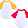 Dog Clothes for Small Dog, Breathable Stretchy Dog Raglan Shirt, Soft Comfortable Cat Puppy Kitten Pet Apparel Outfits (S（1-4lb）, Orang Blue & White Pink)