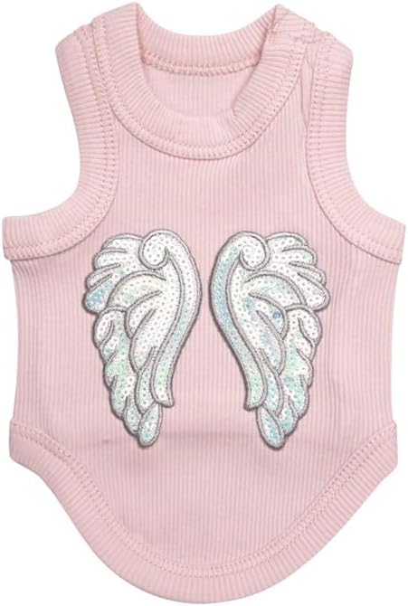 Cute Dog Clothes, Ribbed Tank Top T Shirt for Small, Medium or Large Pets, Breathable & Soft Cotton Blend (White, M)