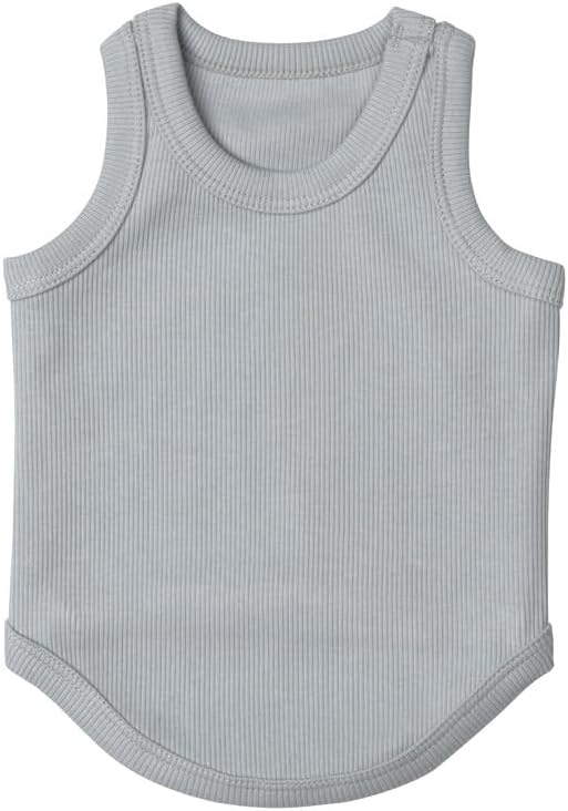 Cute Dog Clothes, Ribbed Tank Top T Shirt for Small, Medium or Large Pets, Breathable & Soft Cotton Blend (White, M)