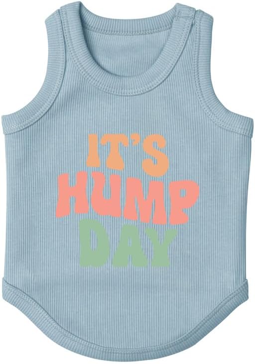 Cute Dog Clothes, Ribbed Tank Top T Shirt for Small, Medium or Large Pets, Breathable & Soft Cotton Blend (White, M)