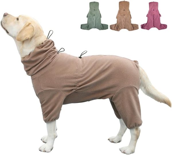 Dog Jumpsuit, Extra Large Stretch, 6XL, Yellow-Green Bar, for Medium-Sized, Adult Dogs, Surgical Recovery Dog Clothing, Polyester