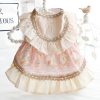 Dog Princess Dresses for Small Dogs Cat Lolita Lace Bow Clothes Bunny Costume Pink Pet Girl Cute Coat Outfits Spring Costumes Summer (M,Pink Bunny)