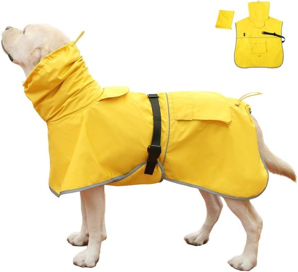 Pet Large Dog Raincoat Apparel Poncho Waterproof for Medium Large Sized for Dog Raincoat (Orange, 5XL)
