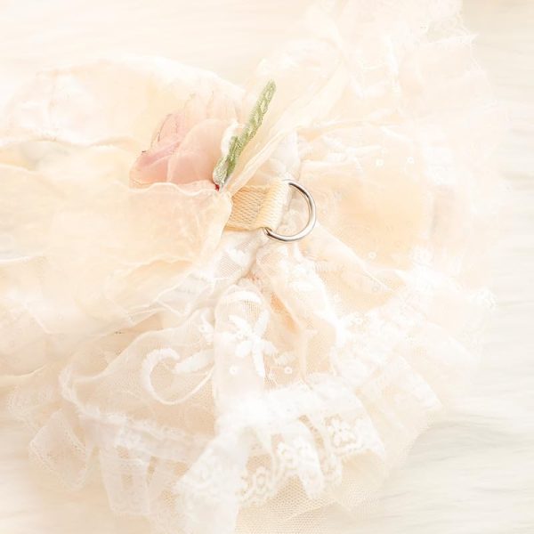 Dog Wedding Dresses Retro for Small Dogs Skirt Lolita Puppy Clothes Rose Flowers Princess Costume Pet Girl Cat Cute Coat Outfits Summer Costumes (XS,Rose)