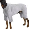 Basic Soft Dog Pajamas for Small Dog Onesie Doggie Jammies Dog Shirt Stretchable Dog Jumpsuit Bodysuit pjs (Small, Basic Mustard)