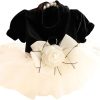 Dog Wedding Dresses for Small Dogs Skirt Lolita Puppy Clothes Princess Costume Pet Girl Cat Cute Bow Lace Coat Outfits Summer Costumes (M,Black-White)