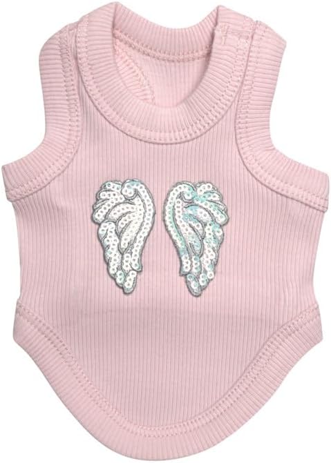 Cute Dog Clothes, Ribbed Tank Top T Shirt for Small, Medium or Large Pets, Breathable & Soft Cotton Blend (White, M)