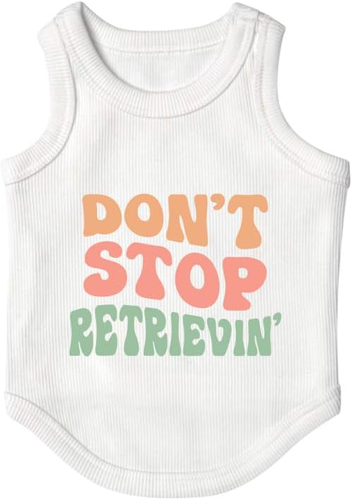 Cute Dog Clothes, Ribbed Tank Top T Shirt for Small, Medium or Large Pets, Breathable & Soft Cotton Blend (White, M)