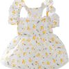 Dog Dress Soft Breathable Puppy Dresses Elegant Princess Lace Floral Pet Dress with Sunflower for Small Dog
