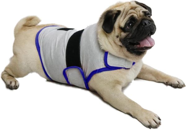 Dog Anxiety Vest, Comfort Dog Anxiety Relief Coat, Breathable Dog Calming Vest for Thunderstorm, Travel, Fireworks, Vet Visits (M,Light Grey)