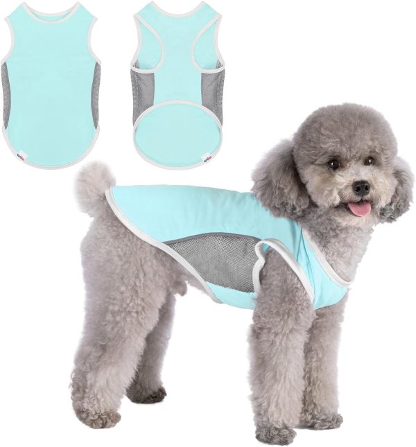 UPF 50+ Sun Protection Dog Shirt,Quick-Dry Soft Dog Clothes for Medium Dogs Boy, Breathable Lightweight Dog Tshirts with Reflective Strip Sleeveless Dog Vest Pet Apparel Cat Outfit