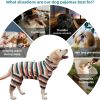 Dog Jumpsuit, Extra Large Stretch, 6XL, Yellow-Green Bar, for Medium-Sized, Adult Dogs, Surgical Recovery Dog Clothing, Polyester