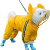 617wIsZdQbL._AC_SL1500 Dog Raincoat, Clear Hooded Raincoat, Portable Waterproof Poncho with Reflective Trim and Storage Bag for Small Dogs, Medium Dogs, Large Dogs. (Small, Clouds-Blue)