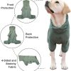 Pet Pajamas for Large Dogs,Extra Large Stretch, Suitable for Adult Dogs, Medium-Sized Dogs, Large Dogs Jumpsuit Four-Legged Dog Clothes, Surgical Recovery Dog Clothing. (Green Color, 4XL)