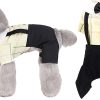 Yellow Dog Overalls Pet Couples Dress Pant Plaid Puppy T-Shirts Jumpsuit Clothes for Small Medium Dogs Cats for Party Birthday, M