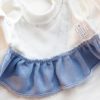 Dog Princess Dresses for Small Dogs Lolita Clothes Bow Costume Pet Girl Cute Coat Outfits Fall Blue Costumes (M,Blue)