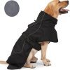 Dog Raincoat - Waterproof Dog Winter Jackets Windproof Coat with Velvet Inner Winter Dog Rain Coat with Reflective Strip,Black XL