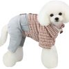 Dog T Shirt Dog Shirt Clothes Collar Plaid Shirt Bow Tie 4 Legs Casual Shirts Jumpsiut Cool Summer Autumn Tank Top Vest for Small Dog Puppy Cat (Blue-Black, S)