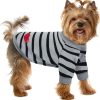 Pet Dog Striped T-Shirt Dogs Cats Cotton Vest Spring Summer Pet Apparel Tee Shirt Suitable for Small and Medium Large Pets French BullDog Bichon