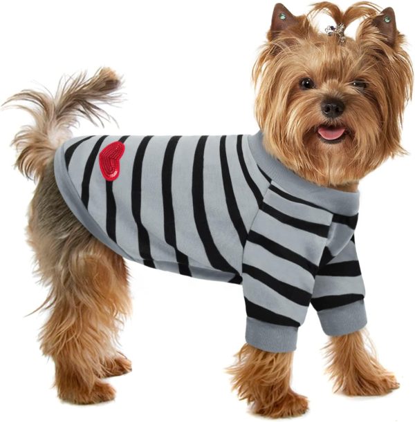 Pet Dog Striped T-Shirt Dogs Cats Cotton Vest Spring Summer Pet Apparel Tee Shirt Suitable for Small and Medium Large Pets French BullDog Bichon