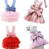 Fancy Puppy Dress Yorkie Dresses for Small Girl Dogs Harness Outfits Princess Costumes M