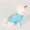 Dog T-Shirt Cotton Puppy Print Logo Soft Breathable Stretchy Simple Pet Apparel for Four Seasons Real Pastel Round Tee Shirt(Aqua, S)