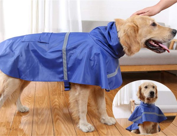 Dog Raincoat Reflective Waterproof Lightweight Adjustable Dog Rain Jacket with Hood for Small Medium Large Dogs (Pink, Medium)