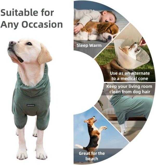 Pet Pajamas for Large Dogs,Extra Large Stretch, Suitable for Adult Dogs, Medium-Sized Dogs, Large Dogs Jumpsuit Four-Legged Dog Clothes, Surgical Recovery Dog Clothing. (Green Color, 4XL)