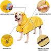 Dog Raincoat with Adjustable Belly Strap and Leash Hole - Hoodie with Reflective Strip - Waterproof Slicker Lightweight Breathable Rain Poncho Jacket for Medium Large Dogs - Easy to Wear, Yellow 5XL