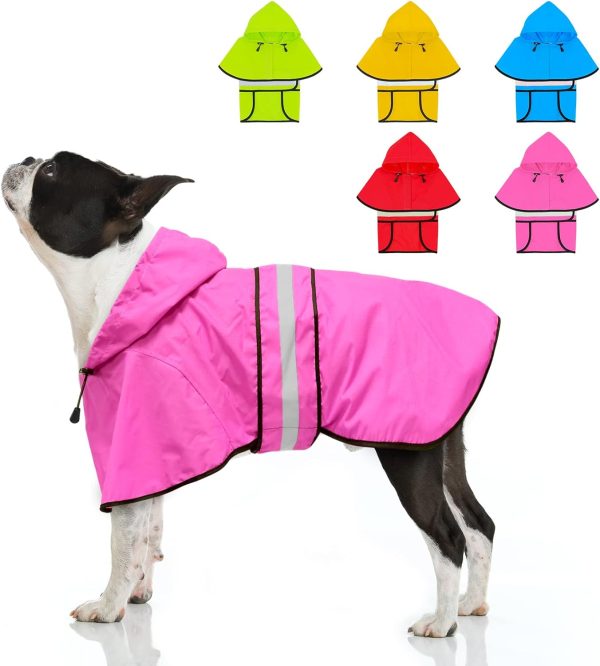 61SL-txvVnL._AC_SL1500 Dog Raincoat-Reflective Dog Rain Coat with Hoodie, Waterproof Lightweight Adjustable Dog Rain Jacket Poncho Slicker for Small Medium and Large Dogs (Medium, Blue)