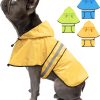 61SxwLmGR1L._AC_SL1500 Dog Raincoat-Reflective Dog Rain Coat with Hoodie, Waterproof Lightweight Adjustable Dog Rain Jacket Poncho Slicker for Small Medium and Large Dogs (Medium, Blue)