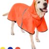 Dog Raincoat with Adjustable Belly Strap and Leash Hole - Hoodie with Reflective Strip - Waterproof Slicker Lightweight Breathable Rain Poncho Jacket for Medium Large Dogs - Easy to Wear, Yellow 5XL