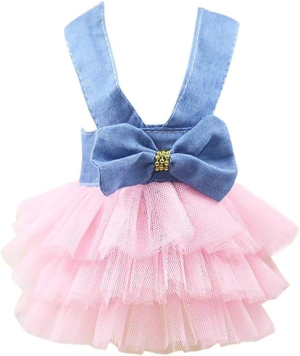 Fancy Puppy Dress Yorkie Dresses for Small Girl Dogs Harness Outfits Princess Costumes M
