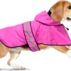Waterproof Dog Raincoats - Adjustable Lightweight Pet Rain Coat Dog Slicker Poncho, Safety Dog Raincoats with Reflective Strip and Leash Hole for Small, Medium, Large Dogs (X-Large, RED)