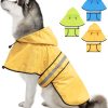 61eLSIMRMYL._AC_SL1500 Dog Raincoat-Reflective Dog Rain Coat with Hoodie, Waterproof Lightweight Adjustable Dog Rain Jacket Poncho Slicker for Small Medium and Large Dogs (Medium, Blue)