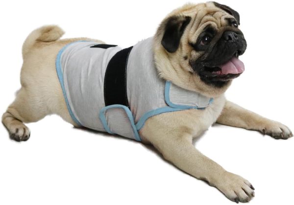 Dog Anxiety Vest, Comfort Dog Anxiety Relief Coat, Breathable Dog Calming Vest for Thunderstorm, Travel, Fireworks, Vet Visits (M,Light Grey)