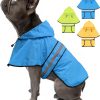 61gBcgzM8ZL._AC_SL1500 Dog Raincoat-Reflective Dog Rain Coat with Hoodie, Waterproof Lightweight Adjustable Dog Rain Jacket Poncho Slicker for Small Medium and Large Dogs (Medium, Blue)