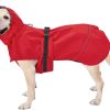 Dog Raincoat with Adjustable Belly Strap and Leash Hole - Hoodie with Reflective Strip - Waterproof Slicker Lightweight Breathable Rain Poncho Jacket for Medium Large Dogs - Easy to Wear, Yellow 5XL
