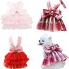 Fancy Puppy Dress Yorkie Dresses for Small Girl Dogs Harness Outfits Princess Costumes M