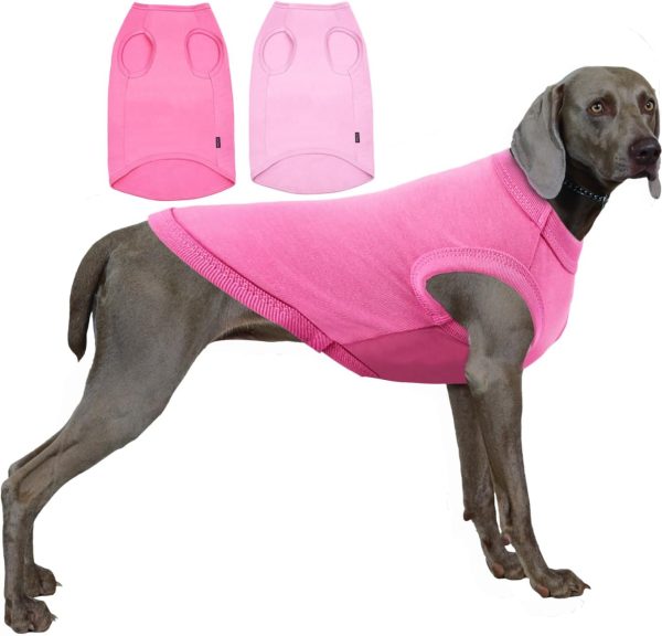 61iBTCIJ8DL._AC_SL1355 Dog Shirt,Combed Cotton T-Shirts,Soft Cool Boy Girl Tee for Extra Large Dogs Labrador,Pink Rose Striped XXXL