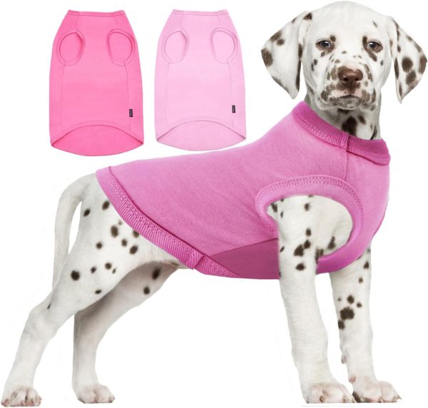 61kMLCgILDL._AC_SL1440 Dog Shirt,Combed Cotton T-Shirts,Soft Cool Boy Girl Tee for Extra Large Dogs Labrador,Pink Rose Striped XXXL