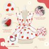 Dog Dresses for Small Dogs Girl Female Dog Clothes Cat Clothes Cat Dress Cute Cotton Extra Small Summer Clothes Bow Decor Printed Strawberry Dog Birthday Outfit Small Puppy Clothes White XL